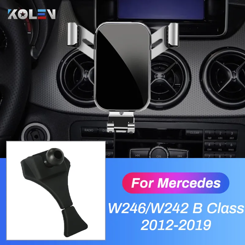 Araba cep telefonu tutucu Mercedes Benz B Sınıfı W246 W242 B180 B200 B250 2012-2019 Otomatik GPS Yerçekimi Standı Navigasyon Braketi