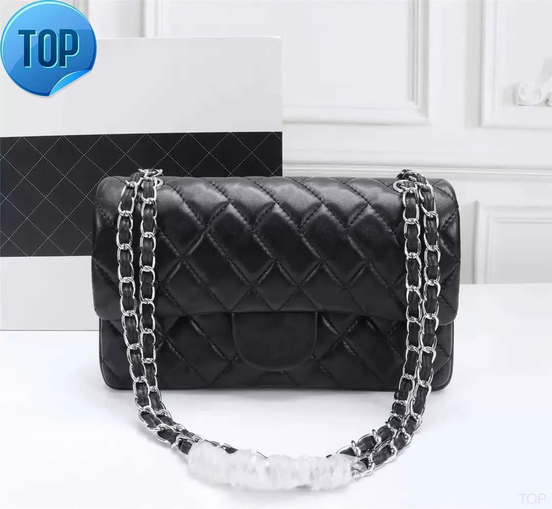 Top Design Özel Lüks Marka Çanta Kanalı Kadın Çantası 2023 Deri Altın Zincir Crossbody 2.55cm Siyah ve Beyaz Pembe Sığır Klip Koyun Hattı Omuz Hhhhh