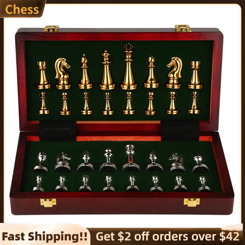 Jeu D'échecs PRINCE AUGUST – Pièces En Métal Moulé – Boîte Altérée