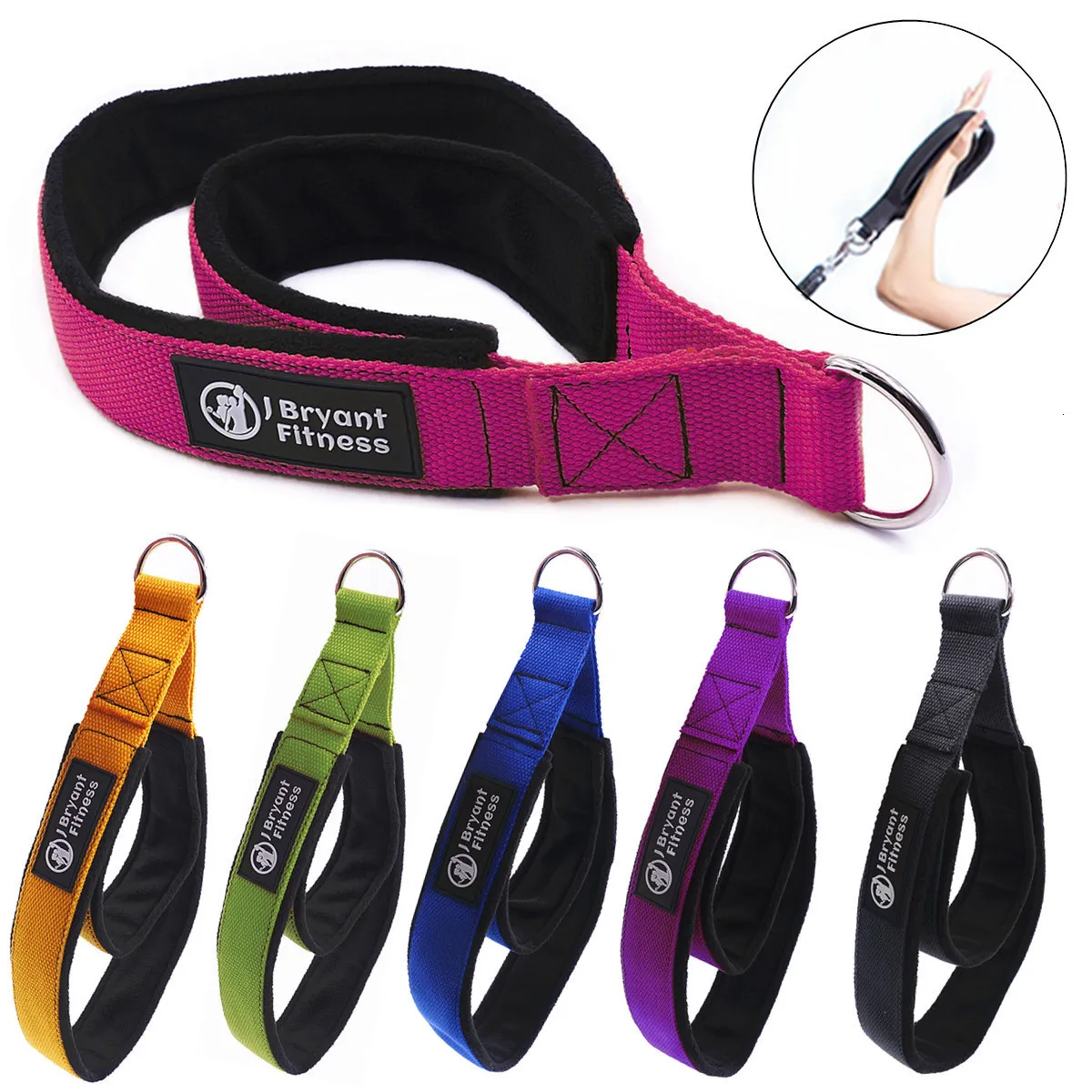 Pilates Double Loop Straps for Reformer Feet Fitness D Ring Straps Handle Yoga Exercise Accessories for Home Gym Workout
