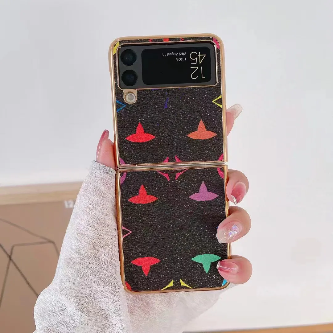 Красивые Дизайнерские Чехлы Для Телефонов В Стиле Ретро Для Samsung Galaxy  Z Flip Fold 2 3 4 Flip3 Flip4 Fold2 Fold3 Fold4 5 6 Роскошный Чехол LU С  Коробкой С Логотипом Для
