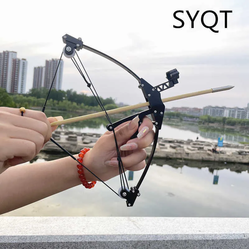 Bow Arrow Mini Composite Bow Archery Short Axis Triangle Bow Powerful Bow and Arrow Creative Toys Outdoor Archery Competitive ShootingHKD230626