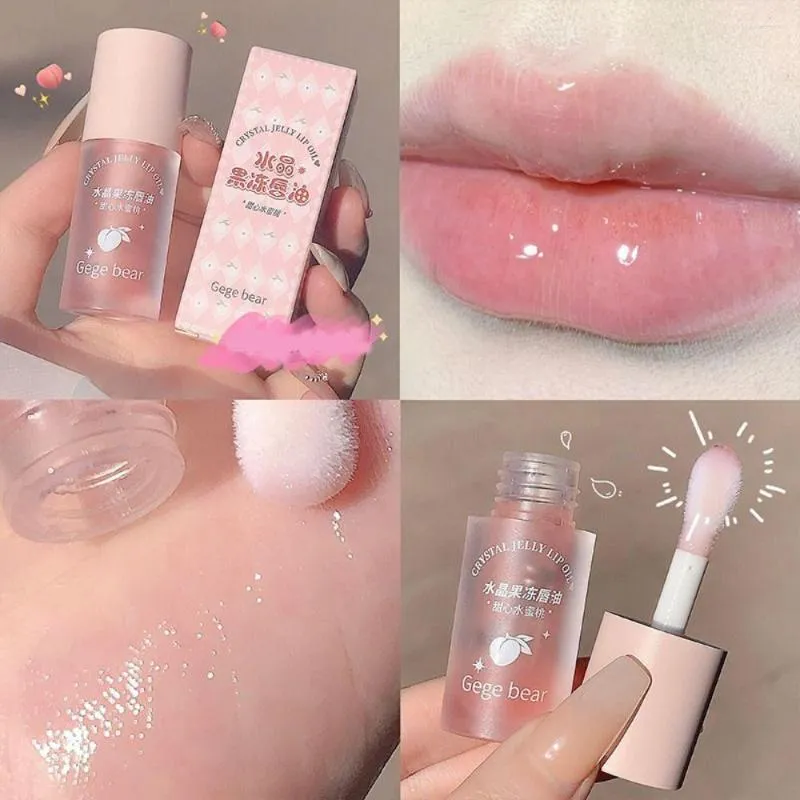 Lip Gloss 2Pcs Cosmetics Tinted Clear Serum Hydrating Crystal Jelly Oil Makeup Lipsticks Fruit