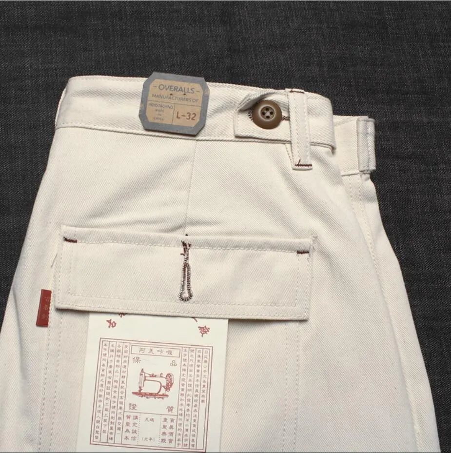 Pantalones cortos y shorts de trabajo de sarga caqui americana de textura sólida O-107 de estilo clásico