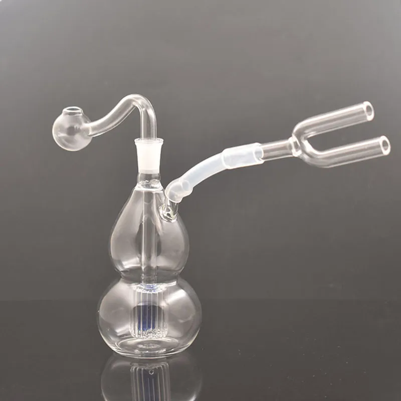 Venta al por mayor Bong de quemador de aceite de vidrio femenino de 10 mm con Snuff Snorter Sniffer Grueso Pyrex Recycler Ash Catcher Dab Rig Birdcage Matrix Perc con tubos de quemador de aceite de vidrio macho