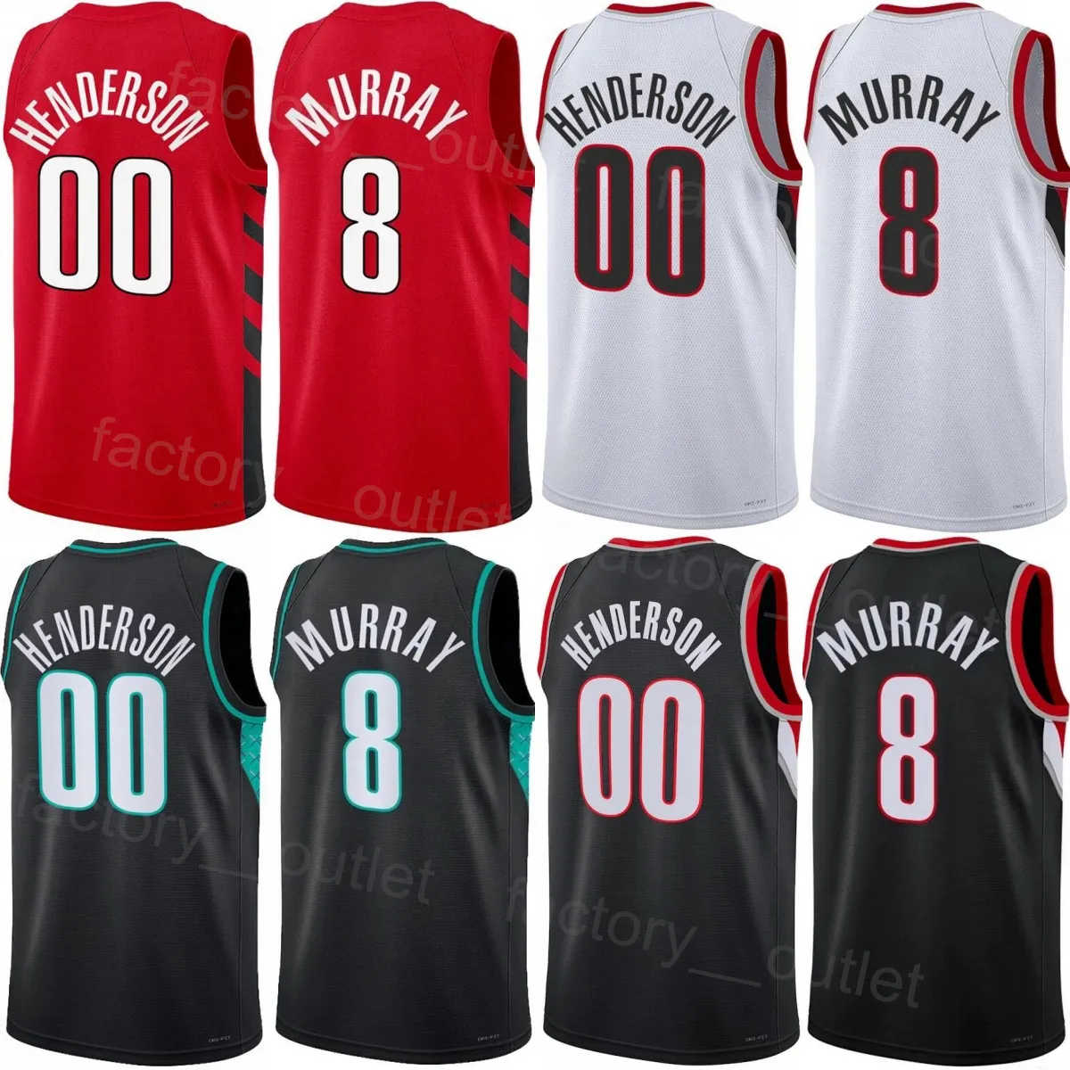 Print Man Woman Scoot Henderson Basketball Jersey 00 Kris Murray 8 Rayan Rupert 72 Matisse Thybulle Damian Lillard Jerami Grant Drew Eubanks Josh Hart Nassir Little