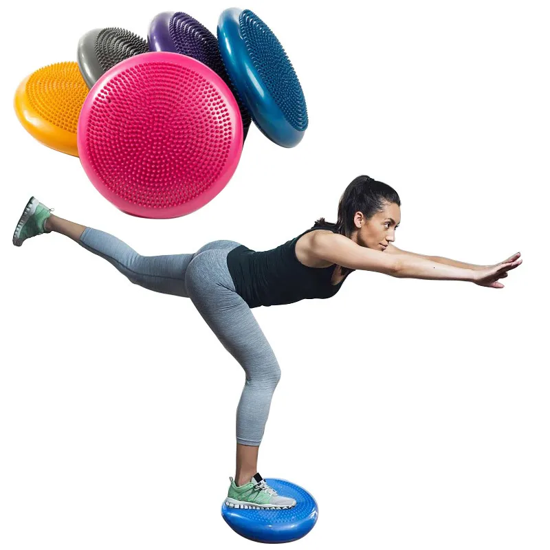 Yoga Circles Durable Inflatable Yoga Massage Ball Muscles Gym Fitness Stability Wobble Balance Disc Yoga Balance Pad Exercise Training Balls 230626