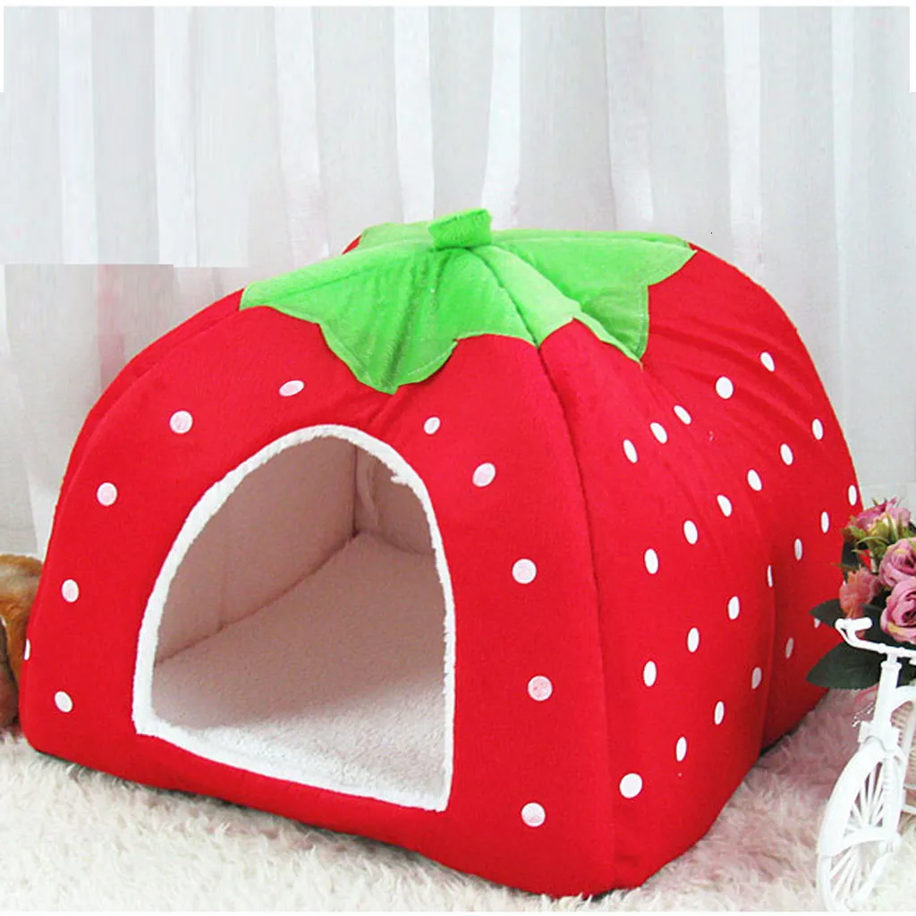 Small Animal Supplies Soft House Nest Guinea Pig Hamster Winter Warm Squirrel Rabbit Chinchilla Rat Strawberry Bed Pet p230626