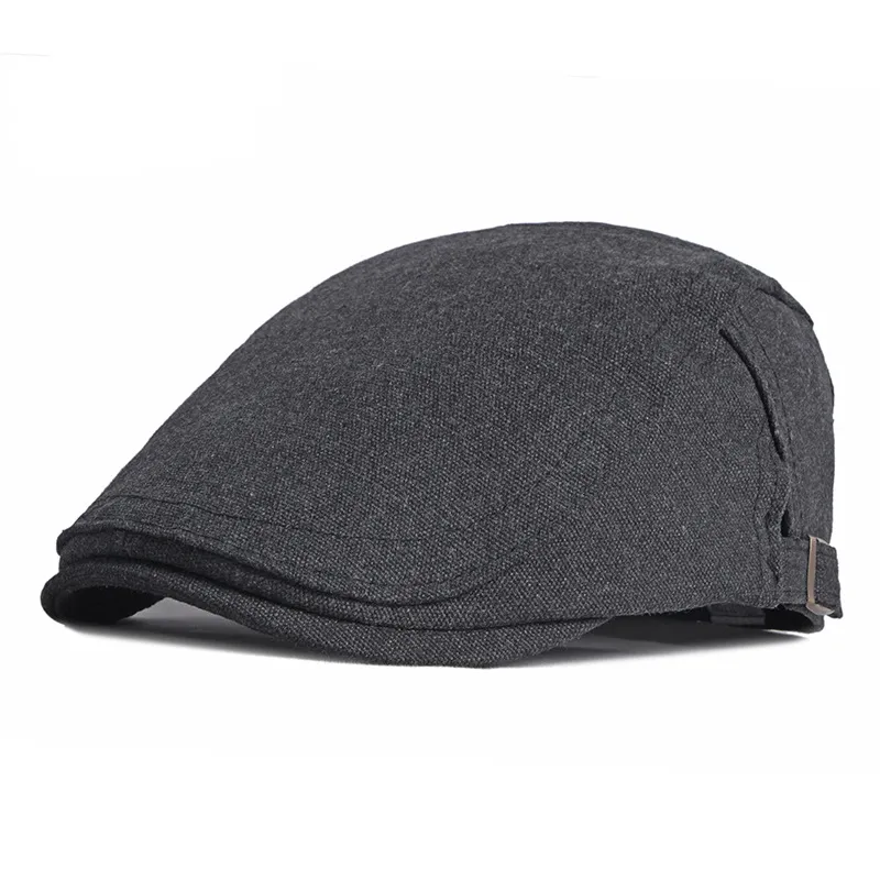 Spring Autumn Cotton Beret Hat For Men Solid Flat Brim Peaked Cap Women HerringBone Unisex Classic Western Newsboy Cap Wholesale