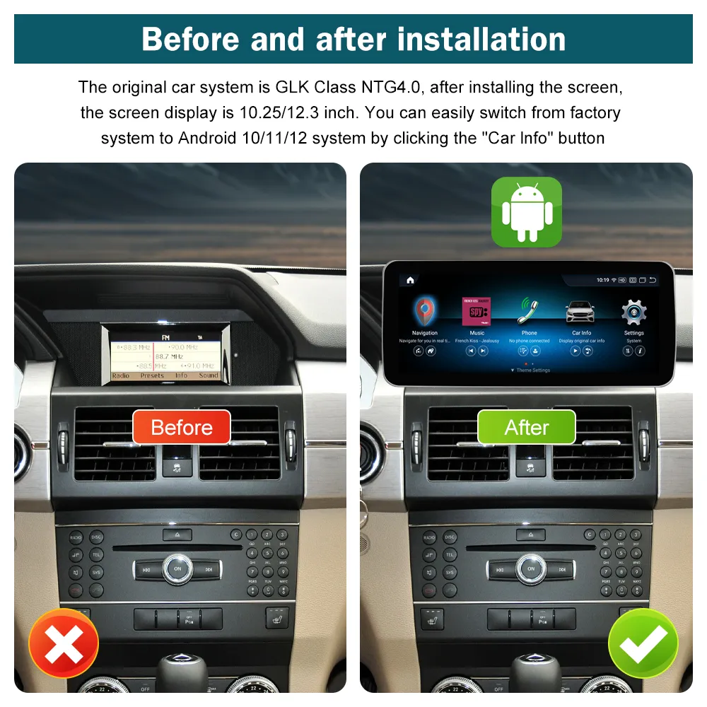 wit-up 12.3Touchscreen Android GPS navi autoradio stereo carplay for –  Wit-Up CarPlay Android Screen Upgrade