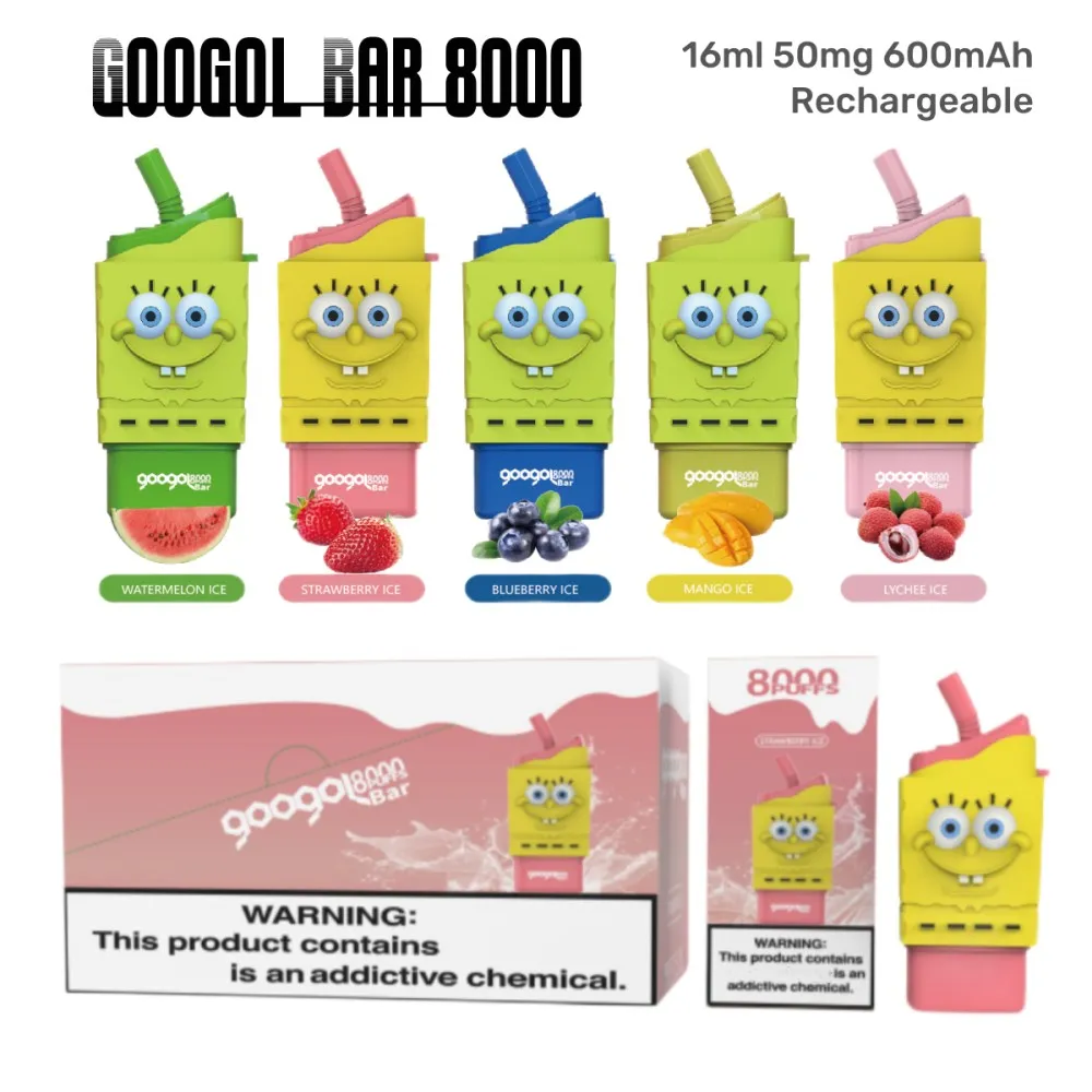 Vape Einwegzigarette China Googol Bar 8000 Züge Original Wholesale Vapes Bulk 16 ml vorgefülltes Starter-Kit 600 mAh wiederaufladbar im Vergleich zu Savage Puff 9k 9000