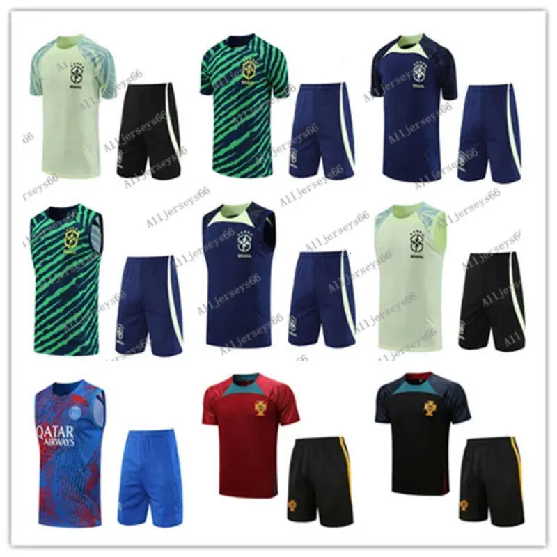 22/23 Brazilië Trainingspak Sportkleding Mannen Trainingspak Korte Mouwen Pak Voetbal Jersey Kit Uniform Chandal Volwassen Sweatshirt