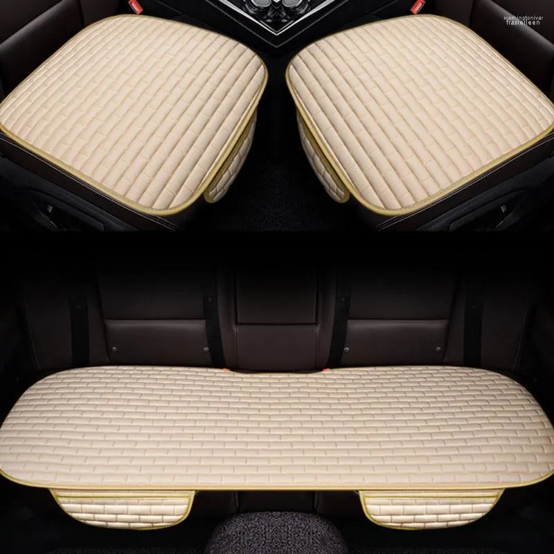 Bilsäte täcker 3-delad kudde fram och bak nonslip bomull auto pad matta för de flesta bilar