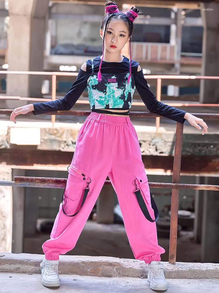 Pink Hip Hop Performance Costume For Girls Stage Dance Wear Jazz Dance  Clothes With Navel, Kpop Outfit, And Hip Hop Pants Fashionable Streetwear  BL9473 From Abutilon, $28.24