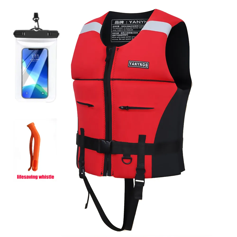 Neoprene Adult Self Inflating Life Vest With Buoyancy Pocket For