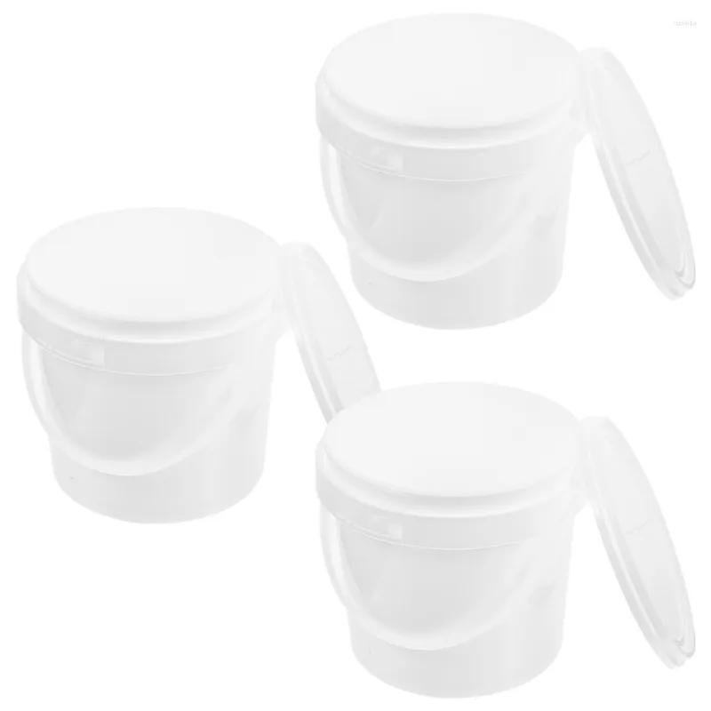 Storage Bags 3 Pcs Bucket Small Buckets Handles Party Favors Building Blocks Organizer Round Plastic Tub Toy Pp Child