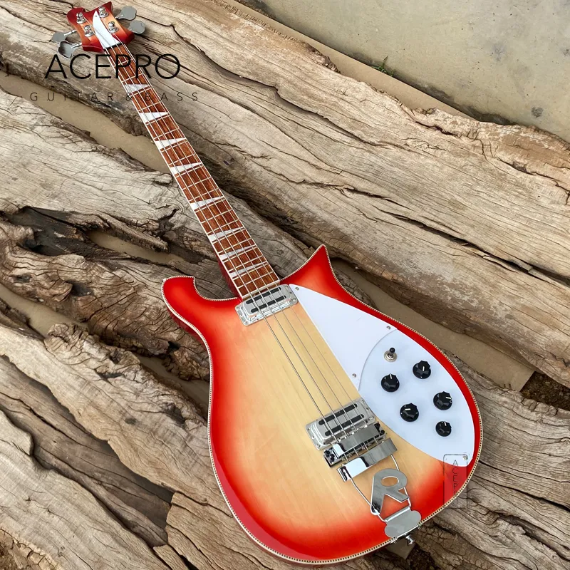 Cherry Burst Color 4 Cuerdas Bajo Eléctrico Forma R Puente Trasero Diapasón de Palisandro Envío Gratis