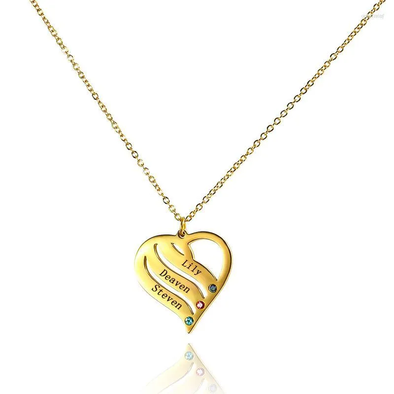 Naszyjniki wisiorek ze stali nierdzewnej złoto platowane/srebrne serce dla kobiet mama córki Dzieci Mother Day Biżuter Prezent
