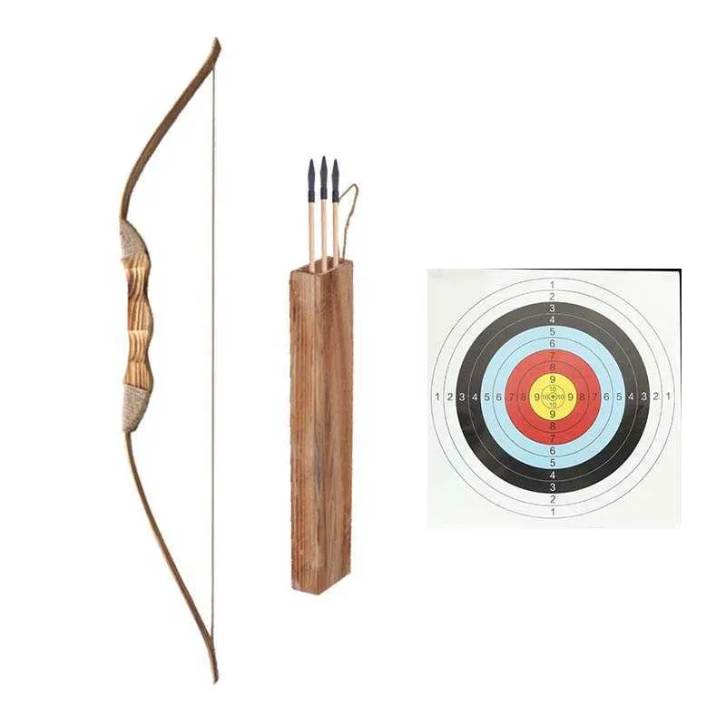 Handmade Wooden Bow And Arrow Set For Kids, 100cm Childrens Archery