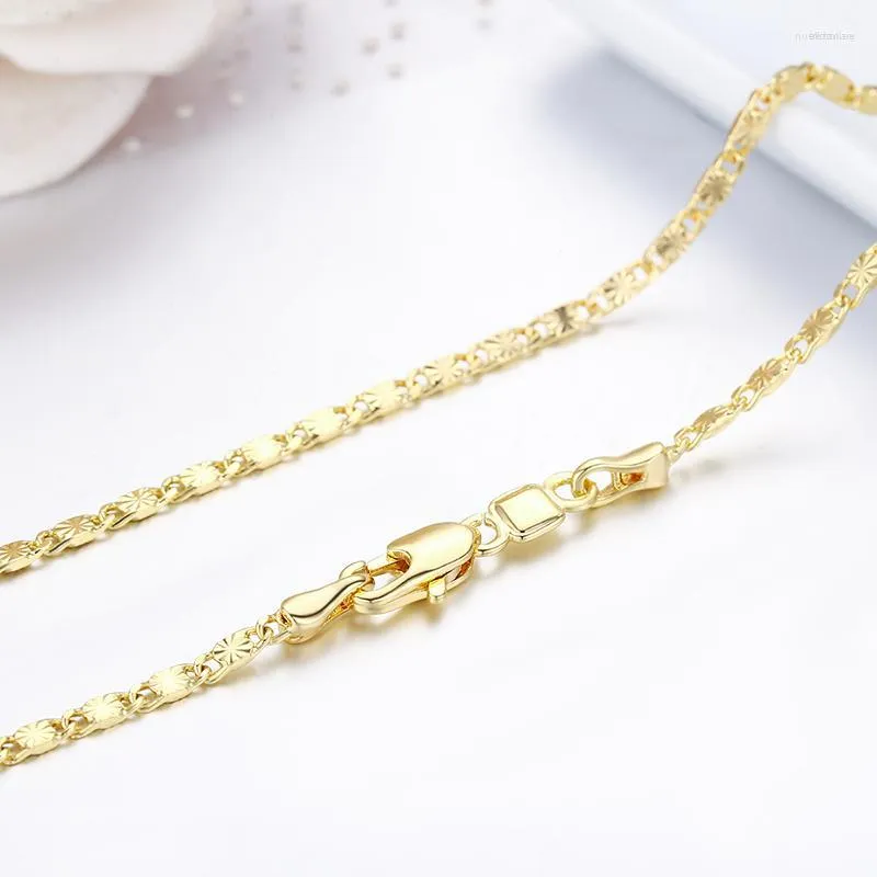 Kettingen 35-80 cm Messing Goud Kleur Gesneden Tegel Ketting Ketting Voor Hangers Sieraden Heren Vrouwen Sieraden Groothandel Ketting Collier Kolye