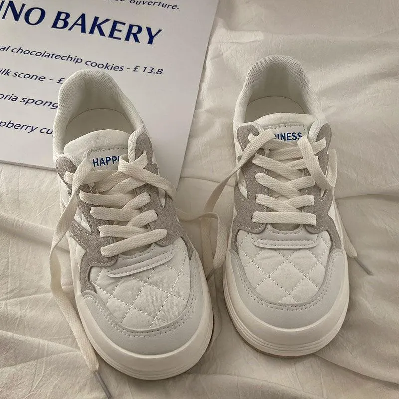 Laarzen houzhou dames sneakers vrouwelijke schattige ronde teen kleine witte sportschoenen 2022 lente nieuwe Koreaanse stijl casual platform vulcanisize