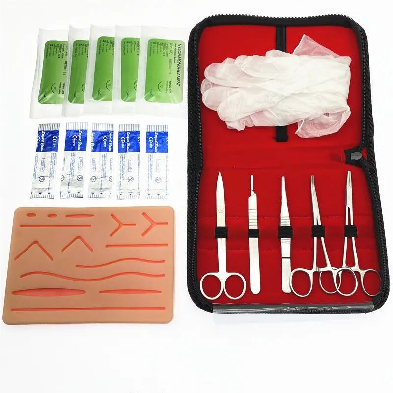 Andra Office School Supplies Suture Training Kit Skin Operate Practice Model Pad Needle Scissors Tool Teaching Equipment 230627