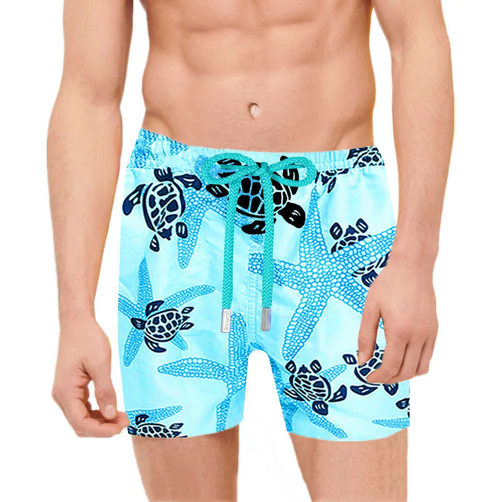 Mens Summer Casual Surf Shorts HERRINGBONES Vilebrequin Spandex