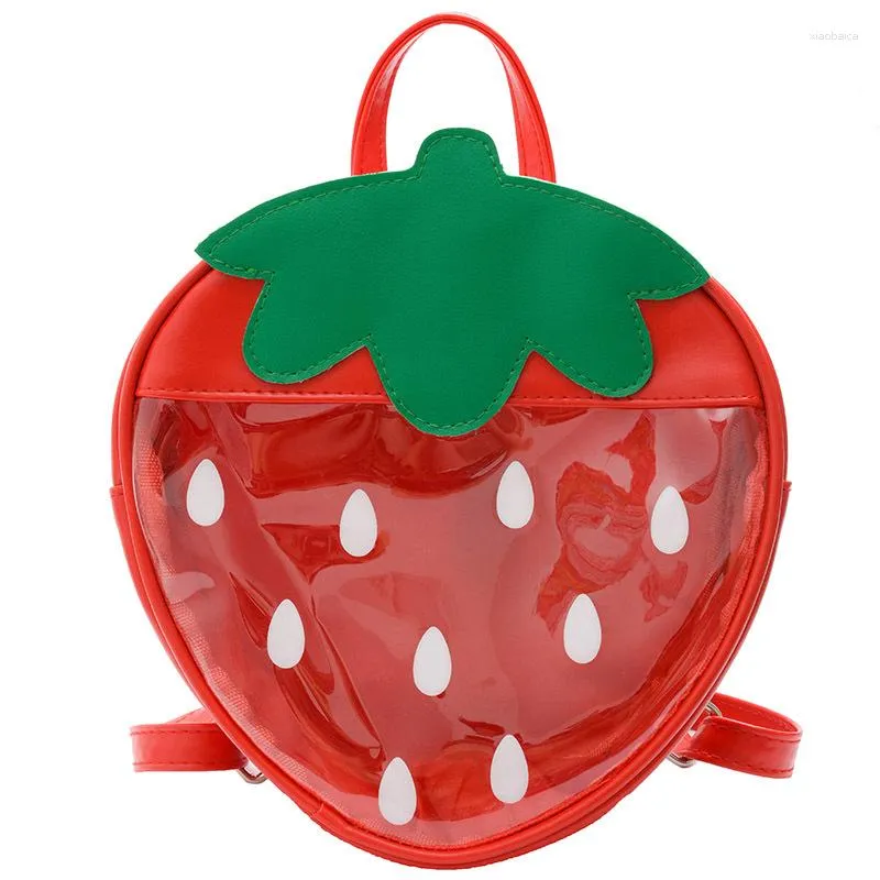 School Bags Children's Strawberry Schoolbag Kindergarten Girls Transparent Waterproof Cute Princess Korean Backpack For Children