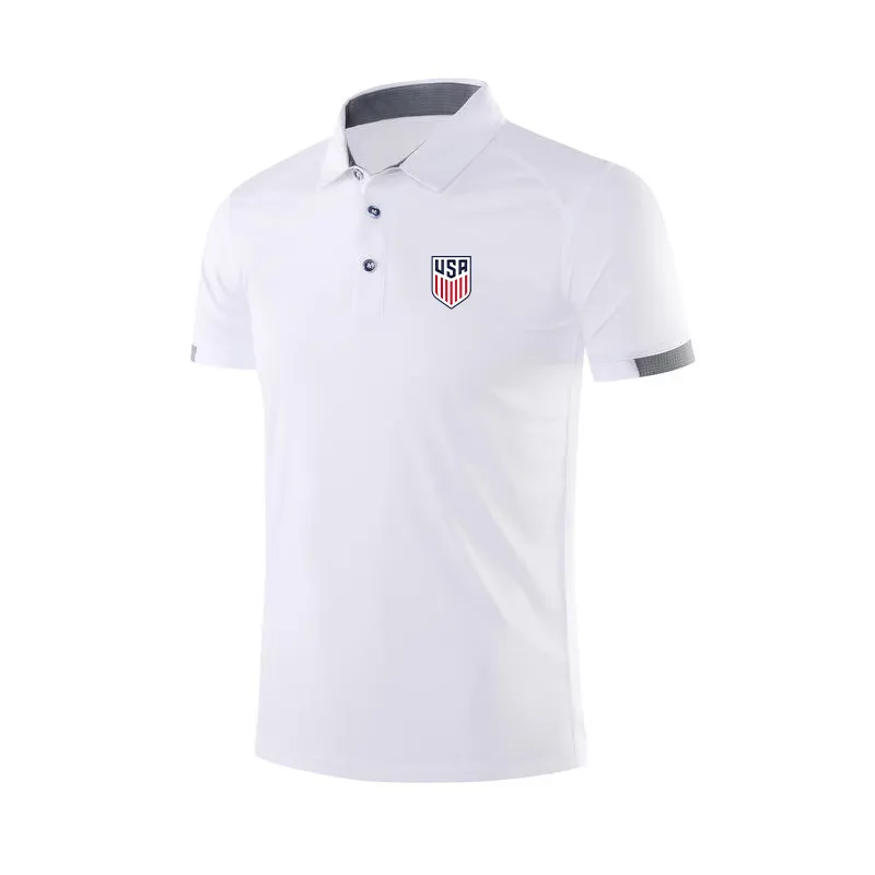 United States Men's and Women's Polo Fashion Design Soft Breattable Mesh Sports T-shirt utomhus Sports avslappnad skjorta