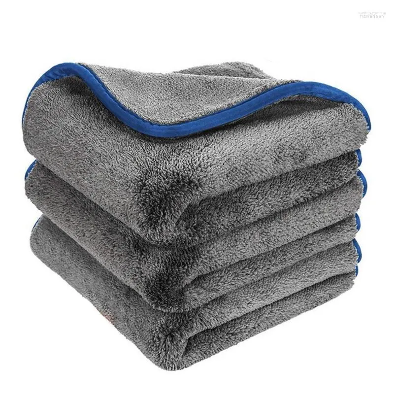 Voiture éponge 3 pièces 1200GSM lavage épais microfibre serviette nettoyage séchage serviettes détaillant polissage cuisine verre chiffon chiffons 40x40cm