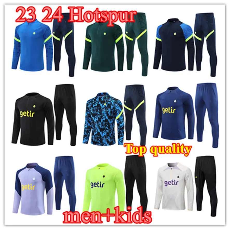 2023 New Hot Spurs Tracksuit Soccer Training Suit 23 23 Långärmad Kane Tracksuit Football Jacket Chandal Futbol Adult and Kids Suit