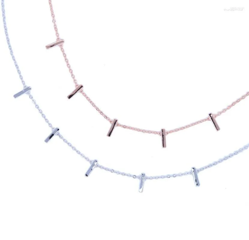 Catene Fabbrica all'ingrosso Fascino geometrico della barra Collana girocollo minima semplice Colore oro rosa argento