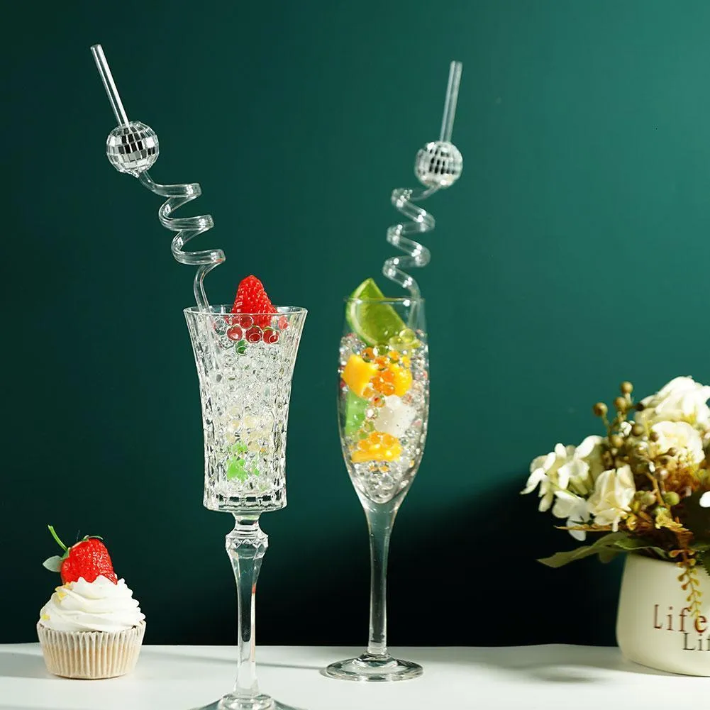 Tafelblad Wijnrekken 10 24 stks Disco Ball Drink Stirrers Plastic Mini Tumbler Top Bar Roerwerk Thuis Roer Barman stok Cock 230626