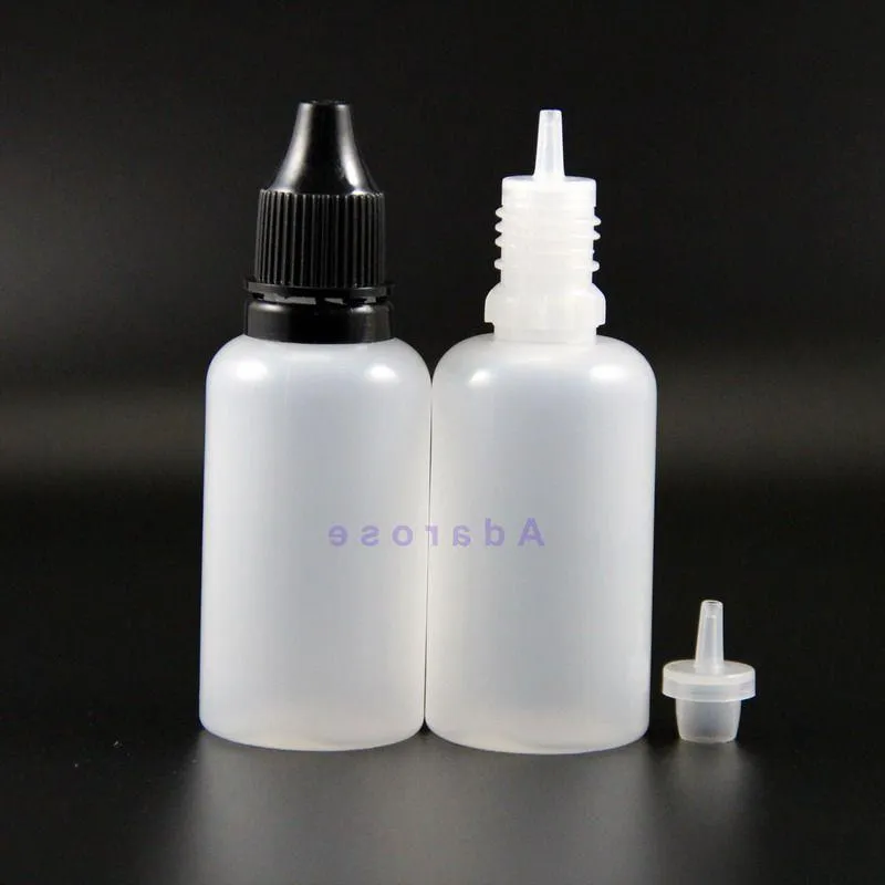 100 Teile/los 30 ML Hohe Qualität LDPE Manipulationssichere Kunststoff Tropfflaschen Dieb Sicher Dampf Squeeze dünne Nippel Ritcf