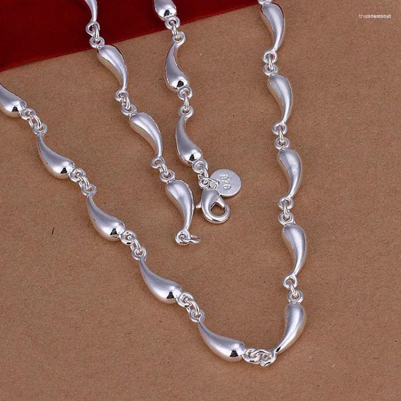 Catene Nareyo Collana a catena a goccia in argento sterling 925 Bella per le donne Designer di gioielli Regali di fidanzamento per matrimoni 45 cm