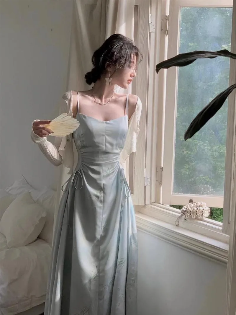 chinese dress ladies White Linen Short Sleeve Women Summer Midi Dress 3706 – Xiaolizi main image 0
