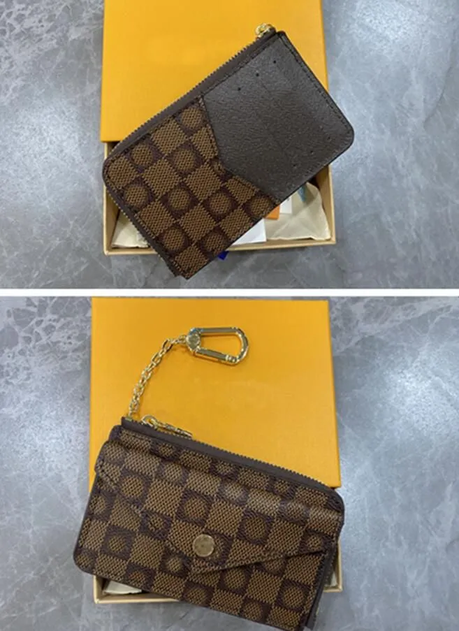2022 CARD HOLDER RECTO VERSO Fashion Womens Mini Zippy brown Wallet Coin  Purse Bag Belt Charm Key Pouch Pochette Accessoires 69431291r