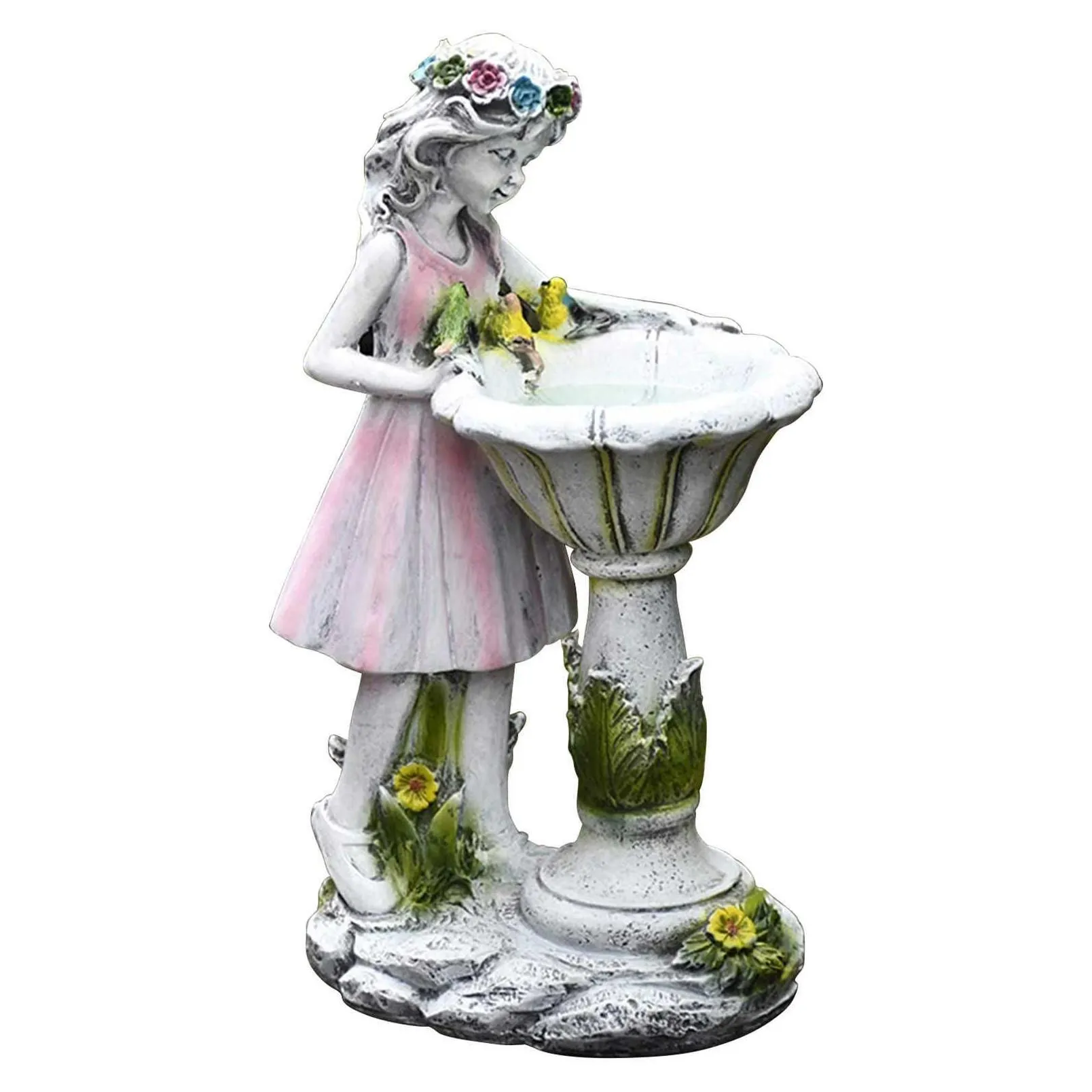 Décorations De Jardin Fleur Fée Solaire Décoration Résine Statue Lumière  Glow In The Dark Yard Extérieur Scpture Ange Figure Décor Q0811 D Dhkiw Du  25,49 €