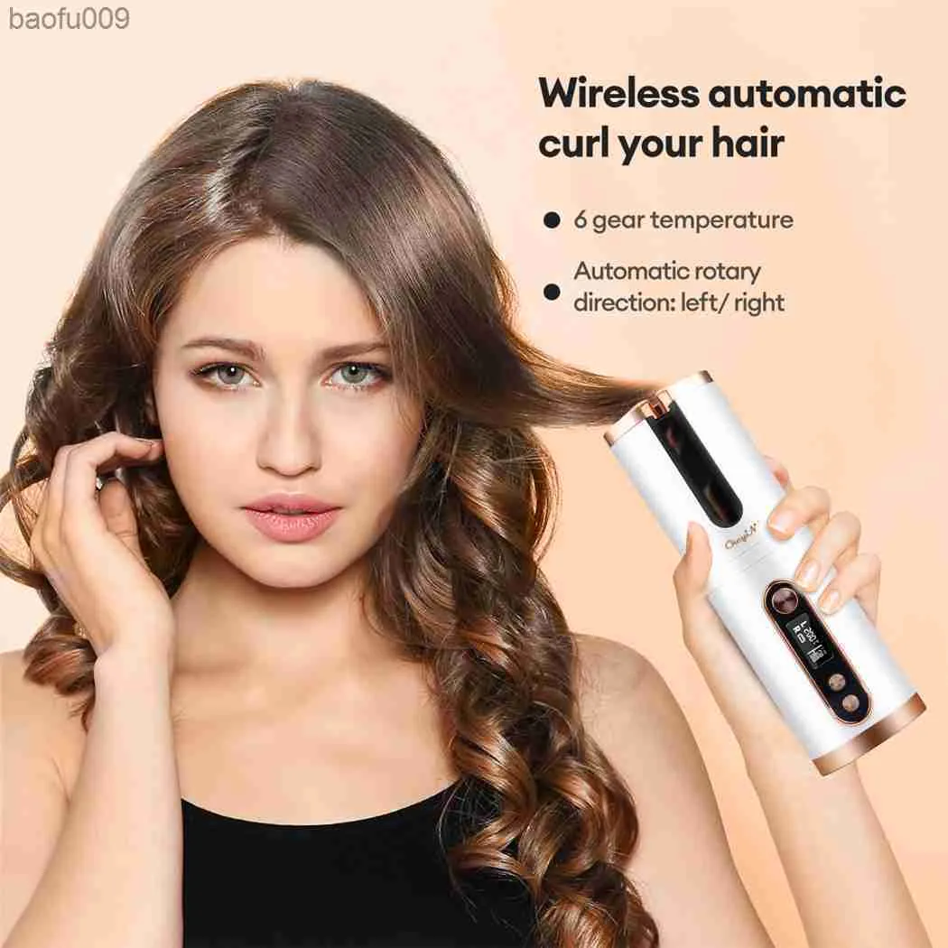 Wireless Automatic Hair Curler 18mm Tourmaline Ceramic Curling Iron Rechargeable 2 Way Rotation 160 200 C Portable For Dry Hair From Baofu009 20.84 DHgate.Com