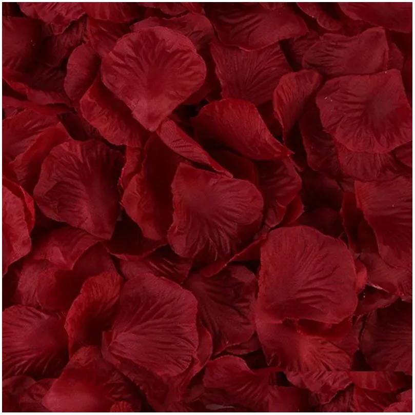 Flowers 2000Pcs/20Bag Flower Hand Made 2022 New Rose Petals For Artificial Silk Marriage Decoration Valentine Drop Delivery Dhhde