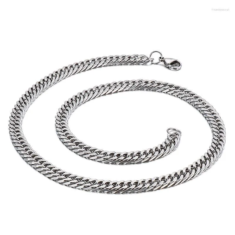 Chains 5/6/7mm Width Cuban Link Chain Stainless Steel Necklace For Men Women Silver Color Waterproof Punk Coller Choker Jewelry