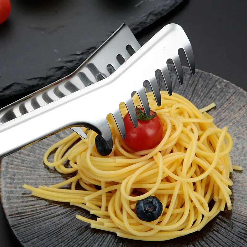 Grille grilla 1PCS stal nierdzewna spaghetti szczypca z makaronem Com grzebień kuchenny western restauracja narzędzia kuchenne impreza 230627