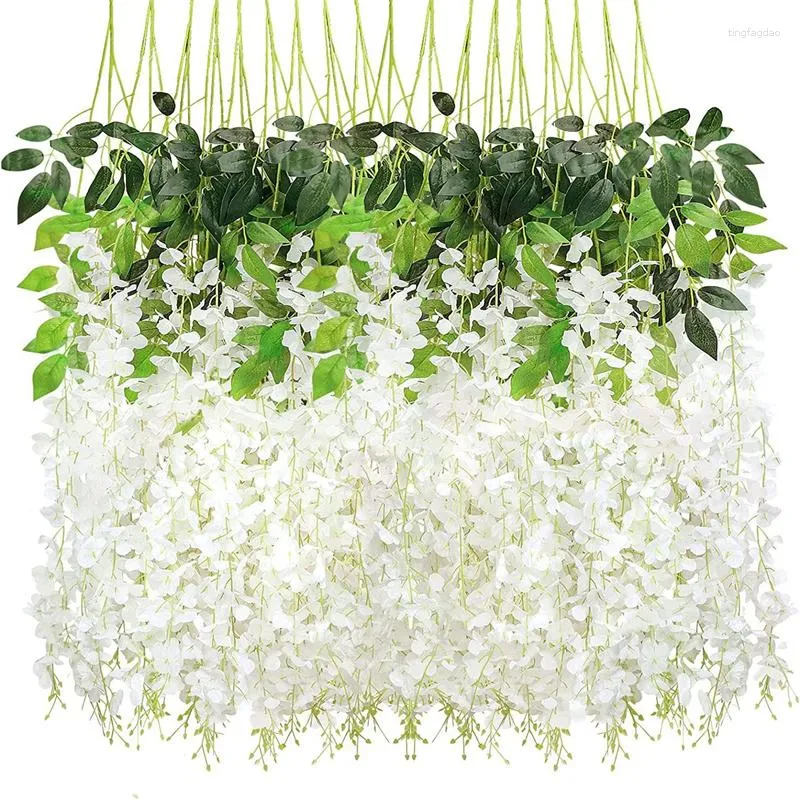 Dekorativa blommor 12st Violet Artificial Flower Party Decor Simulation Valentine's Day Wedding Wall Hanging Basket Fake Orchid 23.6