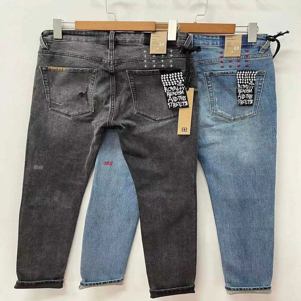المصمم Ksubi Jeans Men Mid Rise Mens Mens Clothing ضيقة جينز جينز مصمم الرجال