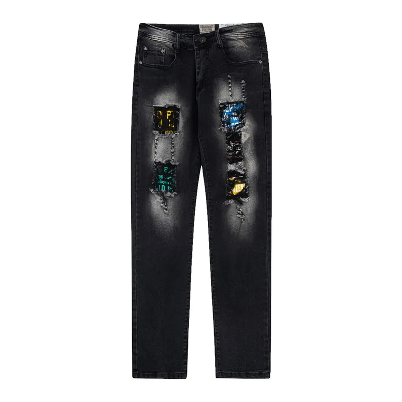 Ontwerpers Man Jeans GA Painted Splash-Ink Trousers Hole Street Pop Mode Kwaliteit Classic Men's Denim Blacks Plus Maat M-XXL275Y