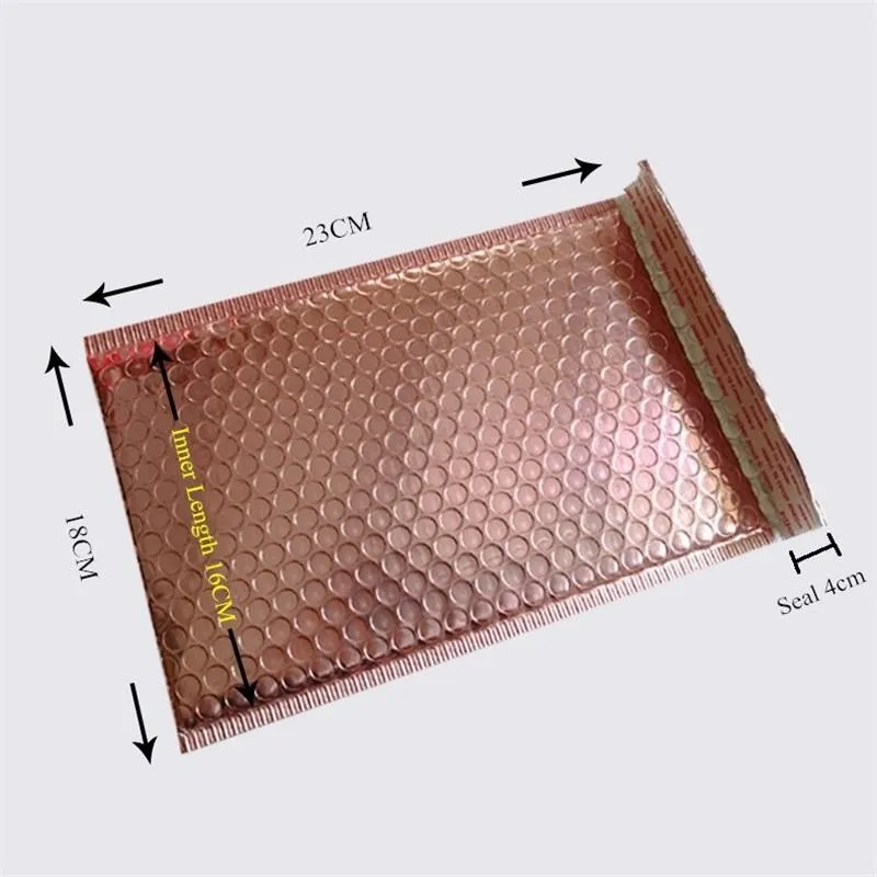 Spines 20pcs/lot Rose Gold Bubble Mailers Packaging for Small Businesses Aluminum Film Envelope Budget Bags Gifts for Wedding Guests