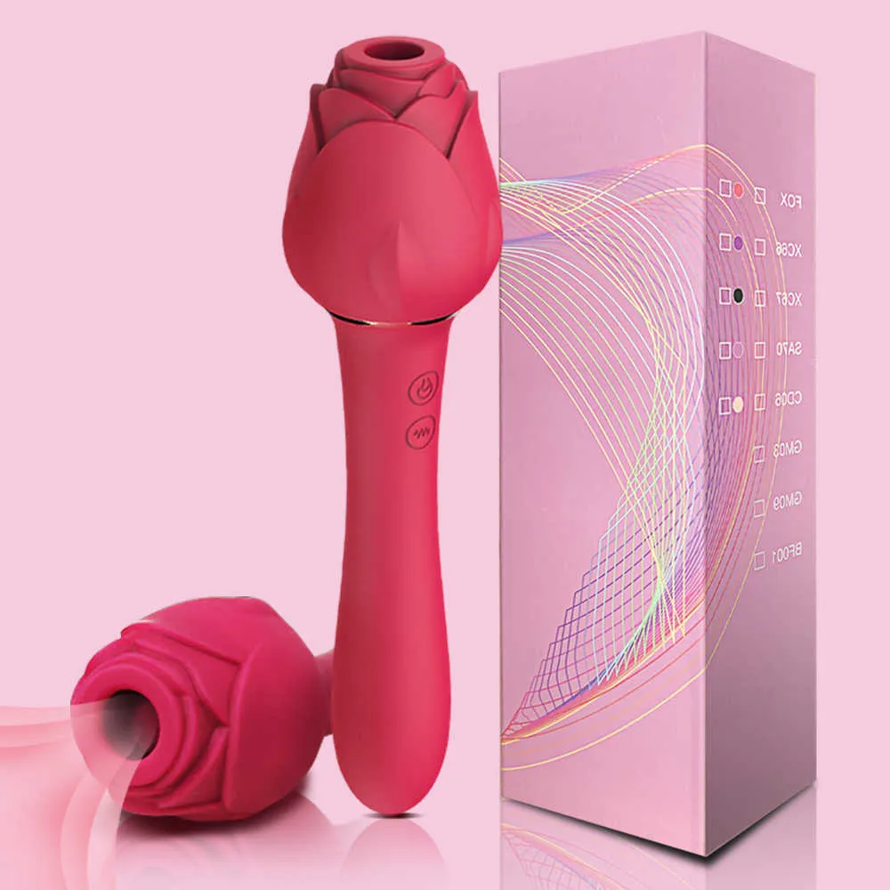 Vibrators Powerful Rose Vibrator for Women Clitoris Nipple Clit Sucker Vacuum Stimulator Dildo Female Sex Toys for Adults 18 230626