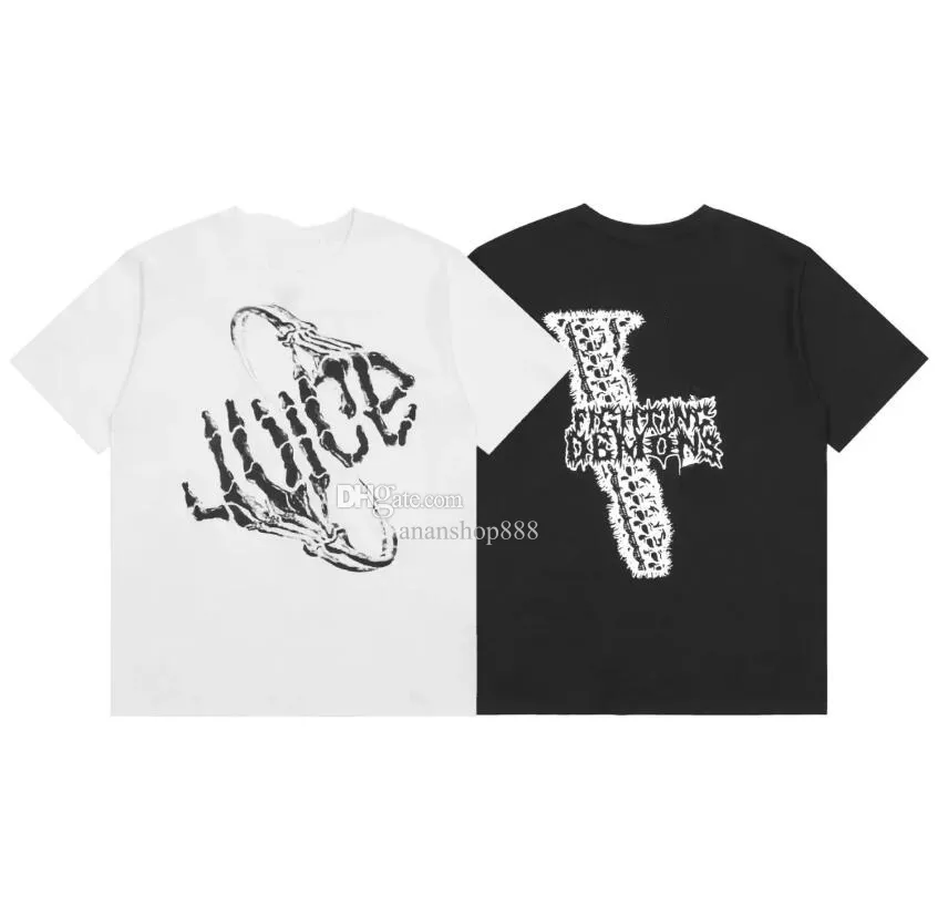 Diseñador de lujo Camisetas para hombre 999 Co marca Bones Hand Bone TEE Camiseta suelta para hombres y mujeres Camisetas Camiseta Hip-hop Moda Top Ropa Pareja Camisetas Jersey S-XL