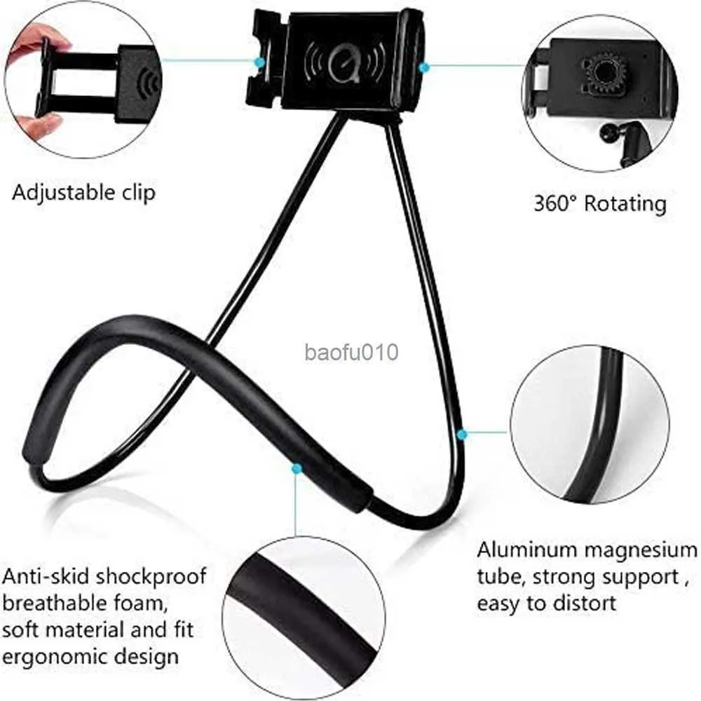 Nouveau support de téléphone portable Flexible suspendu cou collier paresseux support de tablette support pour tablettes de téléphone portable pour iPhone Huawei Xiaomi