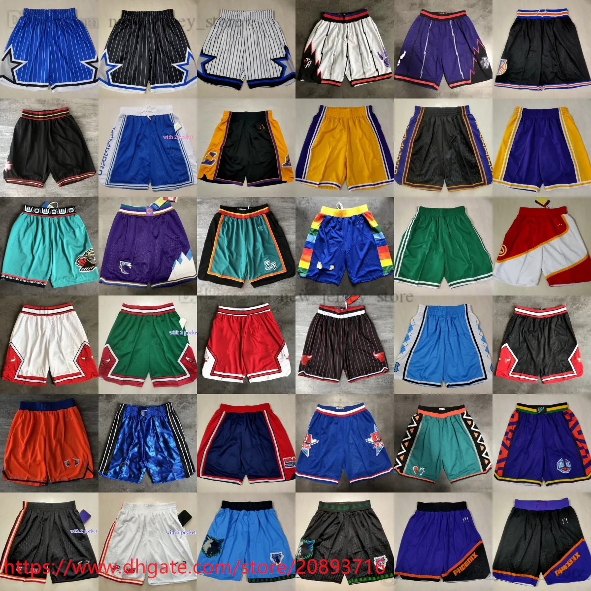 Klassisk retro mesh basketball shorts film höft pop andningsgymträning strand byxa all-stjärnor tröjor norra carolina college man sport kort gul